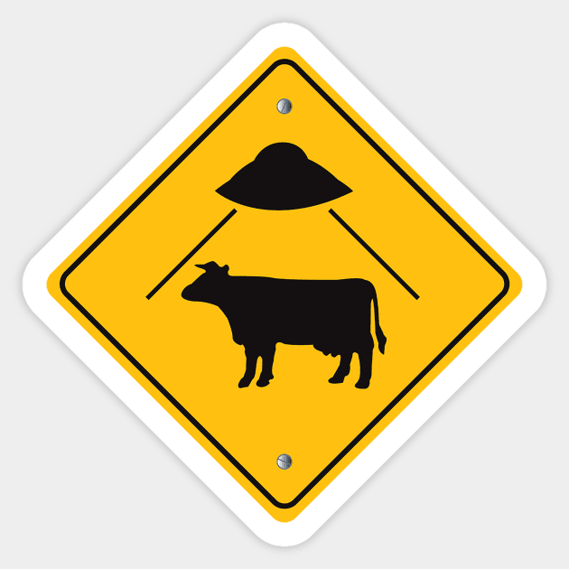 UFO - Cow Abduction Sticker by roswellboutique